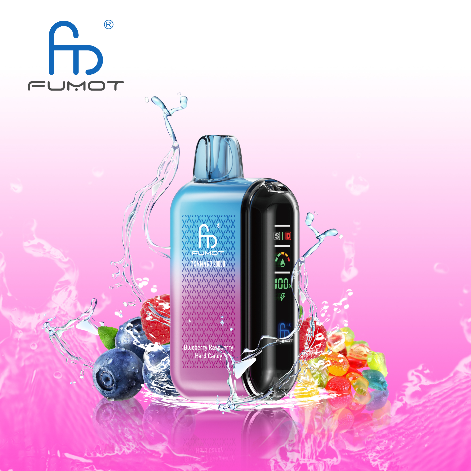 ilikevape.com Randm Tornado 20K(20000) Puffs LCD Screen 28ML of E-liquid Metal Painting Craft Disposable Vape
