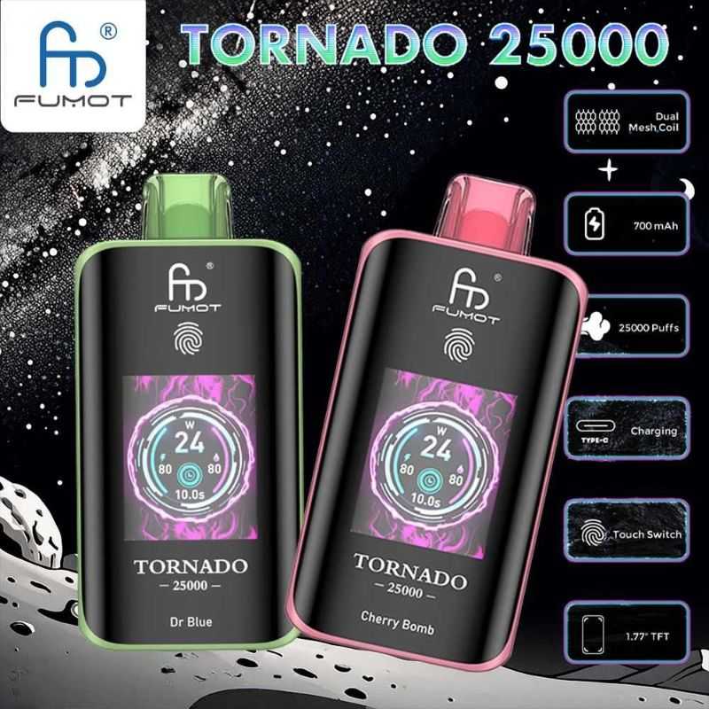 ilikevape.com Randm Tornado 25K(25000) Puffs 3D Curved Screen 2% 5% Nicotine 700mAh Rechargeable Battery Disposable Vape